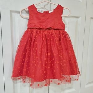 Blueberi Boulevard Size 12M Baby Infant Tulle Red Polka Dot Dress Valentines